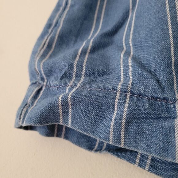 American Eagle Super Hi-Rise Vertical Stripe Chambray Shorts NWT 2 Blue - Picture 6 of 10